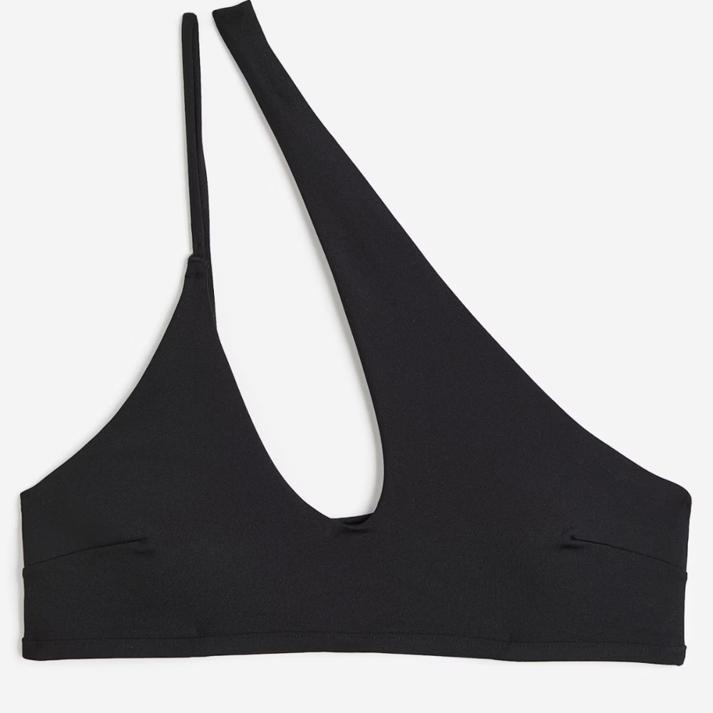 NEW ✨ H&M Black Asymmetric Bikini Top Size 8